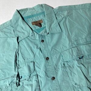 Morgan Creek Outfitters‎ Teal Mens Outdoor Style Fishing Shirt Short Sleeve XXL